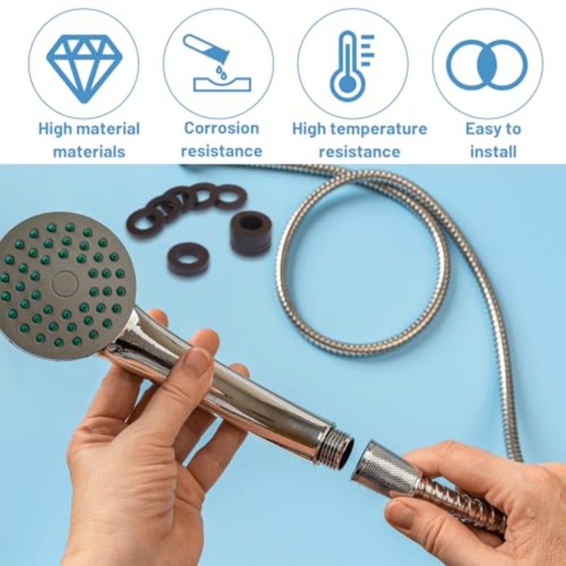30 Pack Shower Hose Washers, Rubber Washers Seals 1/2 Inch Hose Washer Seal Tap Sealing Rings Shower Head Washer for Showers Head and Hosees Connecting - Image 4