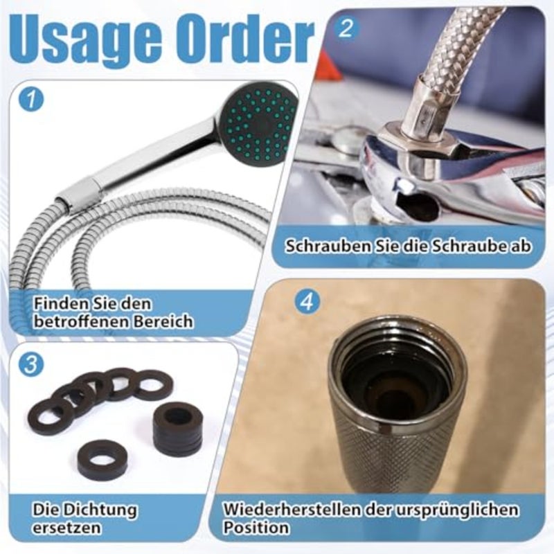 30 Pack Shower Hose Washers, Rubber Washers Seals 1/2 Inch Hose Washer Seal Tap Sealing Rings Shower Head Washer for Showers Head and Hosees Connecting - Image 5