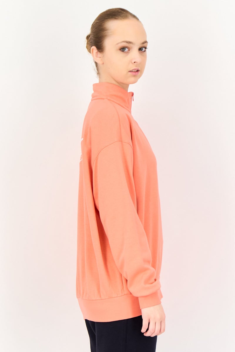 Nike بلوزة رياضية نسائية بأكمام طويلة مناسبة في الهواء الطلق، خوخ - Image 3