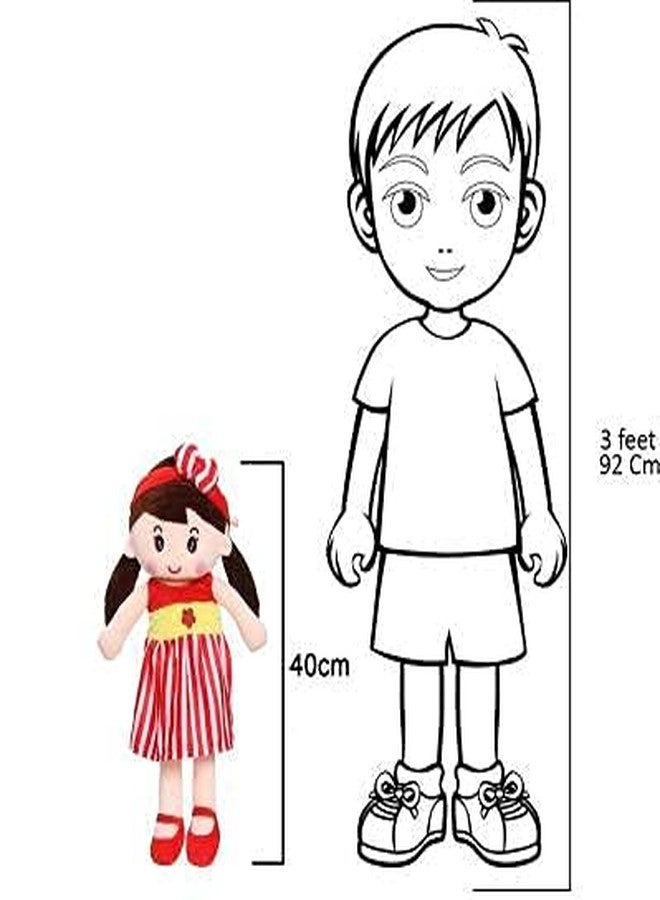 Fun4you Soft Baby Doll - Plush Toy for Girls - Safe and Imaginative Play | Stuffed Doll for Girls | Plush Toy for Kids | Helps to Learn Role Play Safe for Kids Made in India Red (60 cm) (Pack of 1) - Image 4