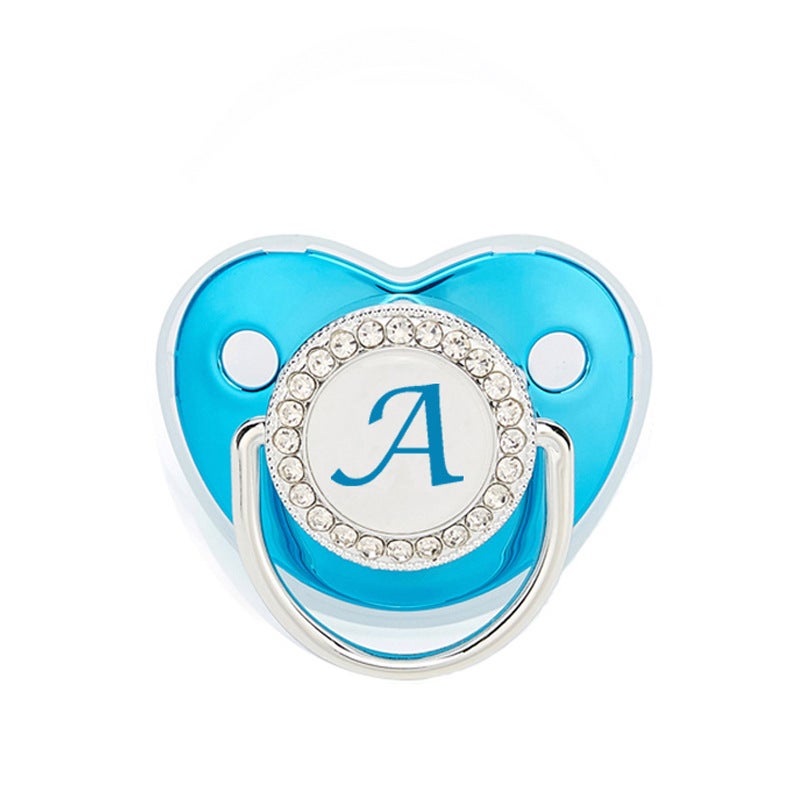 hot new 26 letters blue baby point drill pacifier baby letters diamond soothing play mouth - Image 3