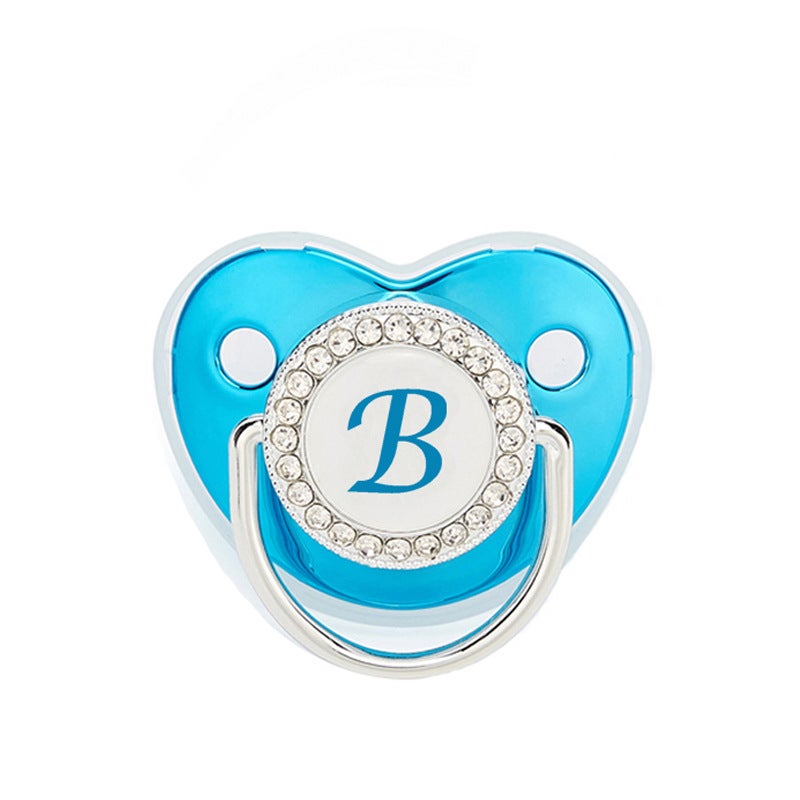 hot new 26 letters blue baby point drill pacifier baby letters diamond soothing play mouth - Image 4