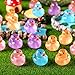 Civaner 60 Pcs Tiny Squeeze Mini Duck Stress Relief Cute Fidget for Adults Birthday Party Easter Egg Filler and Easter Basket Stuffer Gift - Image 4