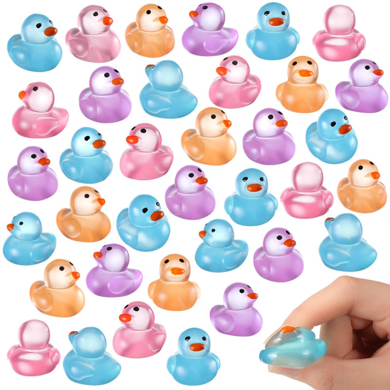 Civaner 60 Pcs Tiny Squeeze Mini Duck Stress Relief Cute Fidget for Adults Birthday Party Easter Egg Filler and Easter Basket Stuffer Gift - Image 3