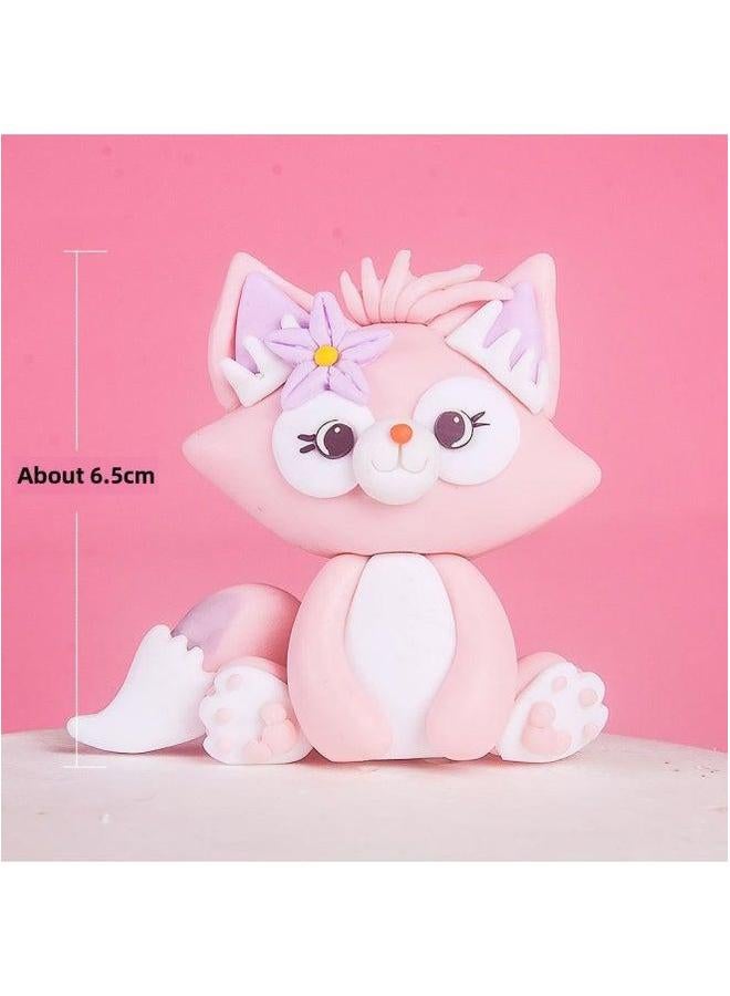 2022 Baking Cake Decorating Cartoon Series Cute Fox Doll Ornaments Plug In Brand Internet Celebrity Dress Up-Color:Cute 01  - Image 1