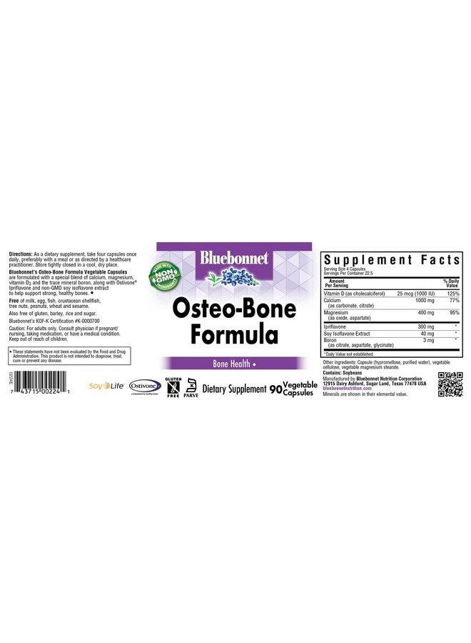 BlueBonnet Osteo-Bone Formula Vegetarian Capsules, 90 Count - Image 2