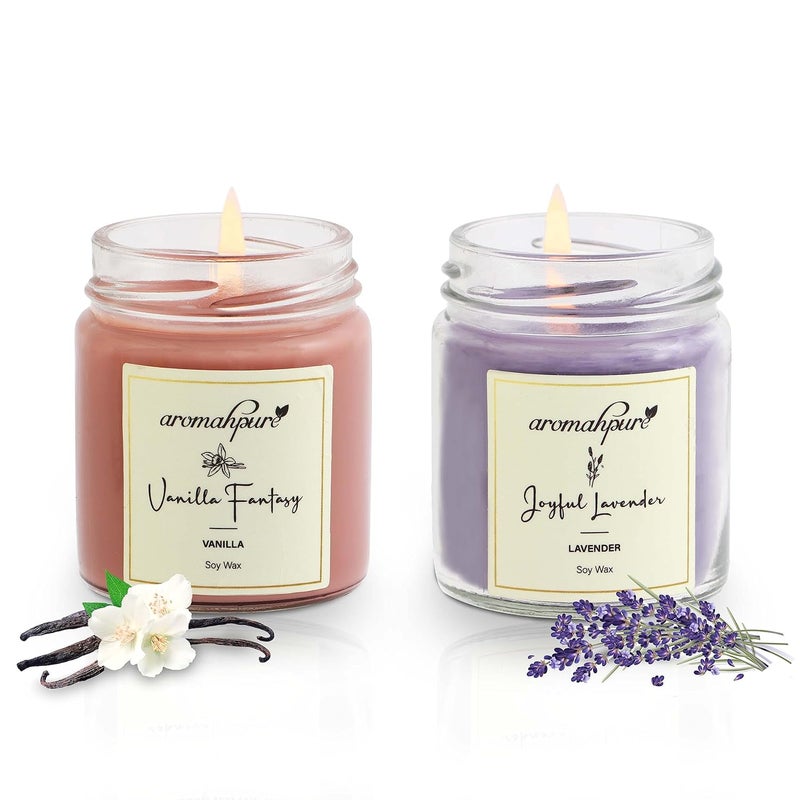 Aromahpure Scented Candle 54x 2Hours Lavender Vanilla Scented Candle 100 Soy Wax Smokeless Candle Pack of 2 Long Lasting Aroma Candles Scented Candles for Home Dcor - Image 1