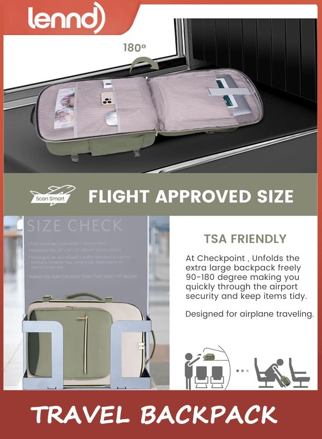 LENND 40L Travel Backpack, Airline Approved Carry On Luggage with 3 Packing Cubes, TSA Overnight Bags, Waterproof Personal Item Bag, Weekender Essentials Backpacks fits 17" Laptop - Image 3