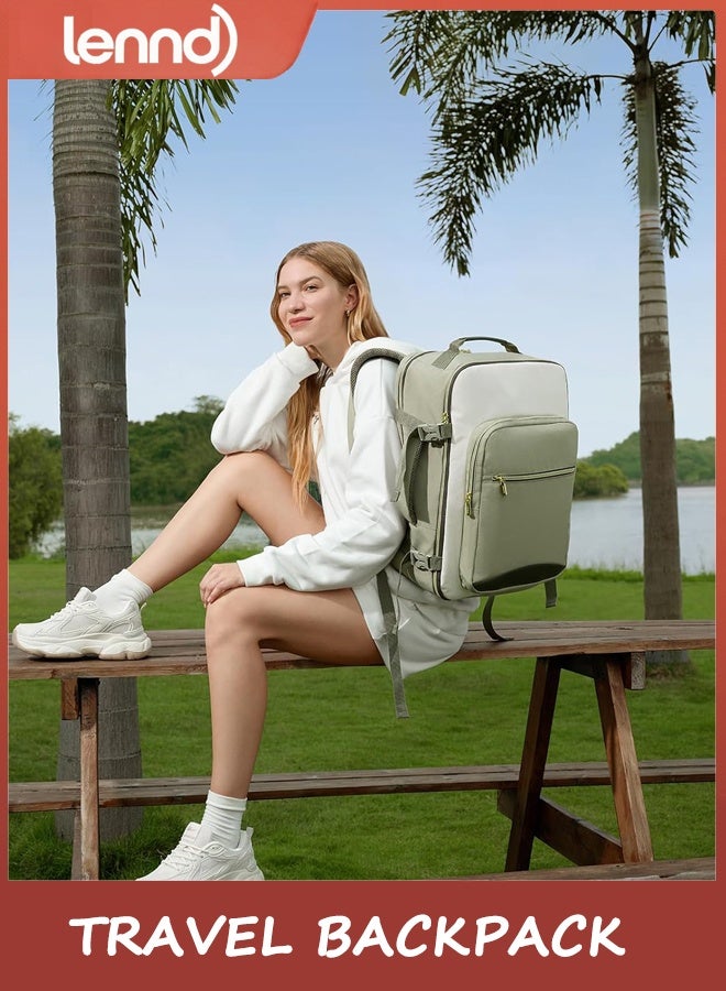 LENND 40L Travel Backpack, Airline Approved Carry On Luggage with 3 Packing Cubes, TSA Overnight Bags, Waterproof Personal Item Bag, Weekender Essentials Backpacks fits 17" Laptop - Image 2