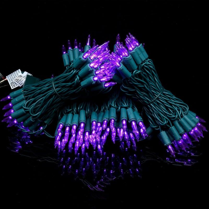 YULETIME 200 Count Purple LED Christmas Lights, 66 Feet Green Wire UL Certified Commercial Grade Holiday String Light Set (Purple) - Image 5