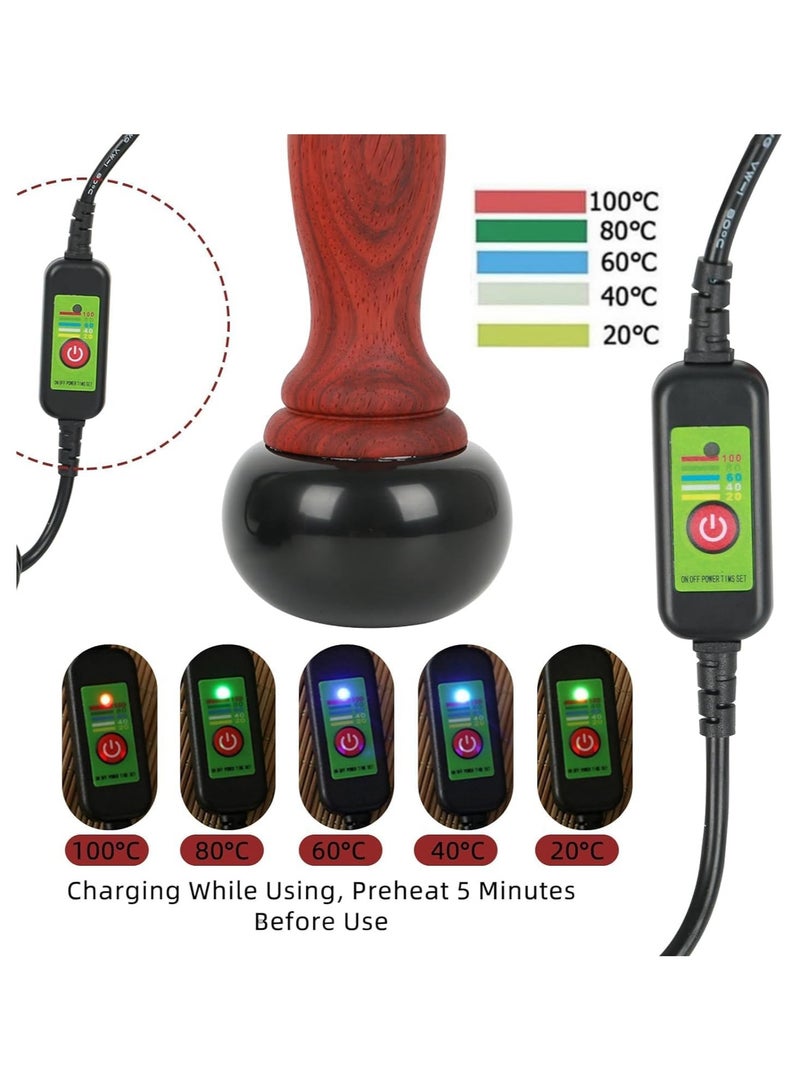general Hot Stones for Massage with Adjustable Temperature Natural Bian Stone Gua Sha Scraping Massager Warmer Kit for Massage Home SPA Relaxation - Image 3