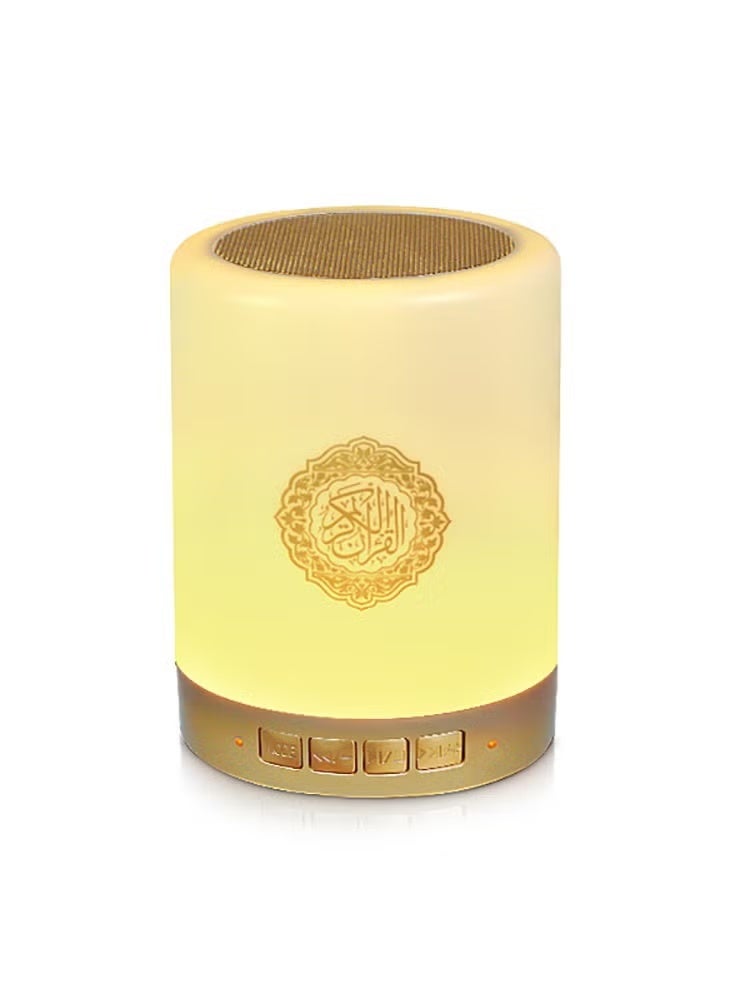 Equantu Quran Bluetooth Speaker Light for Quran in Arabic, Portable LED Touch Night Light with Time Display Quran Player Remote & APP Control Azan Speaker Quran Lamp - Image 1