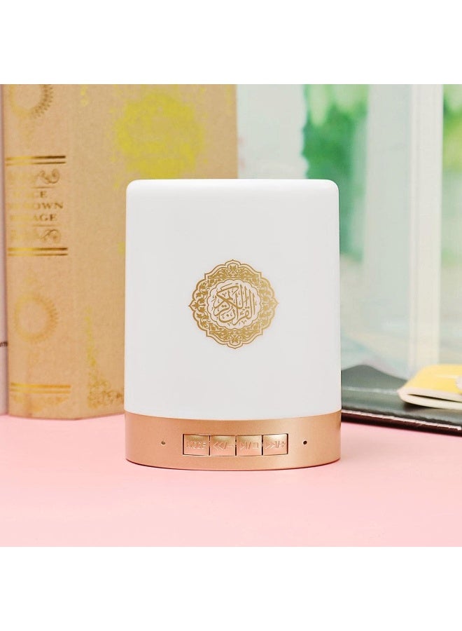 Equantu Quran Bluetooth Speaker Light for Quran in Arabic, Portable LED Touch Night Light with Time Display Quran Player Remote & APP Control Azan Speaker Quran Lamp - Image 2