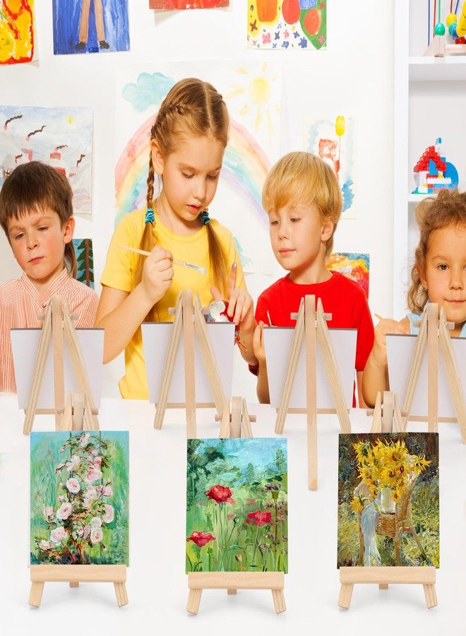 DODHEG 3 Inch Mini Canvas 5 Inch Mini Easel, 6 Pcs Small Painting Canvas with 6 Pcs Mini Easel, for Painting, Crafts, Photos etc - Image 5