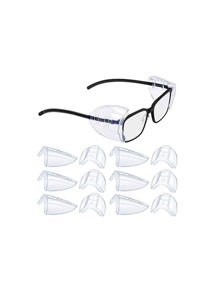 Side Shields for Eyeglasses Transparent Prescription Glasses, Safety For Glasses,Slip on Clear Shields,Fits Small to Medium Frames Protect(6 Pairs) - Image 1