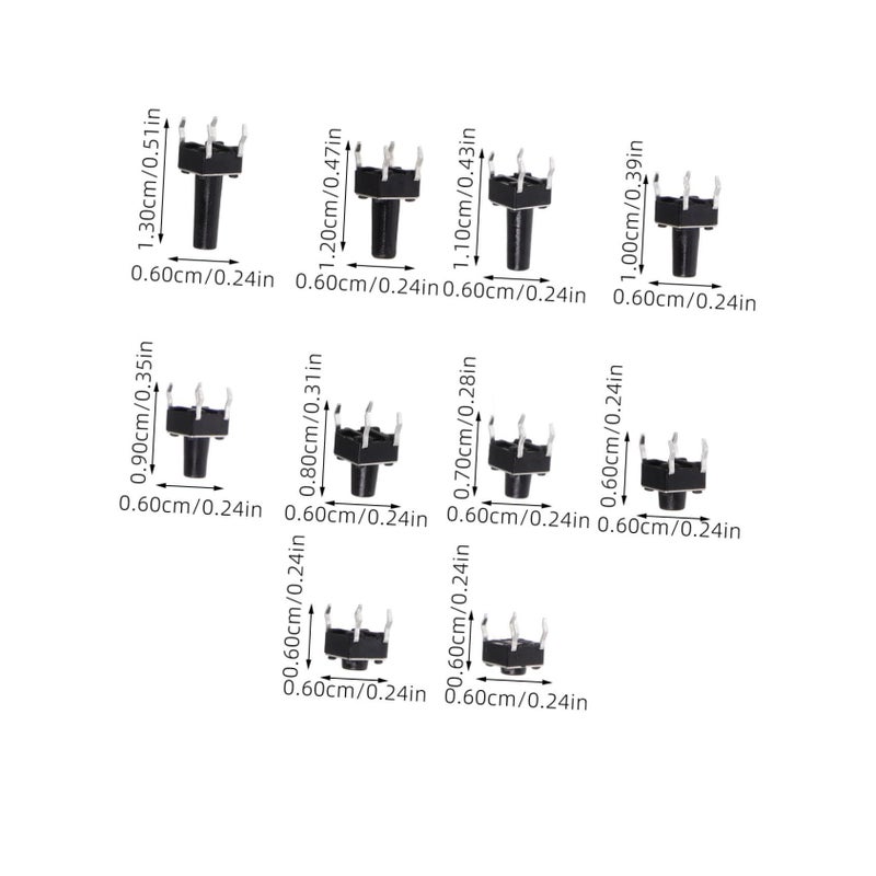 Tactile Push Button Switch Micro 100pcs Normally Open For PCB Diy Kit - Image 3