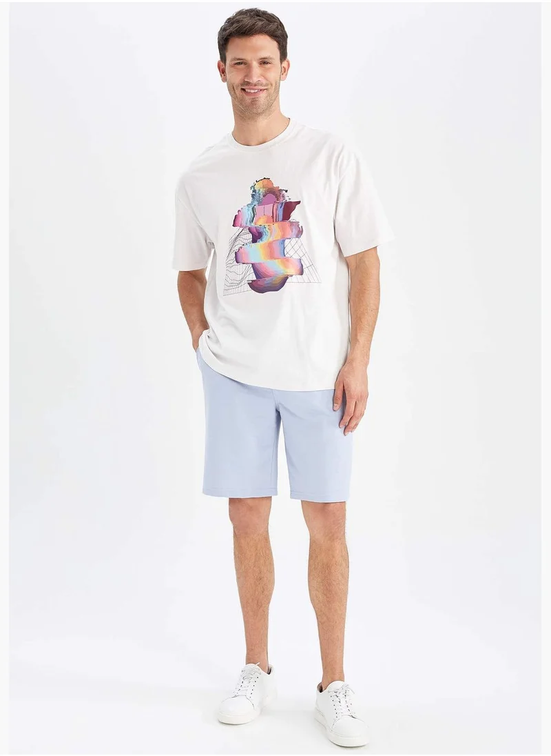DeFacto Oversize Fit Colour Block Unicorn Print T-Shirt