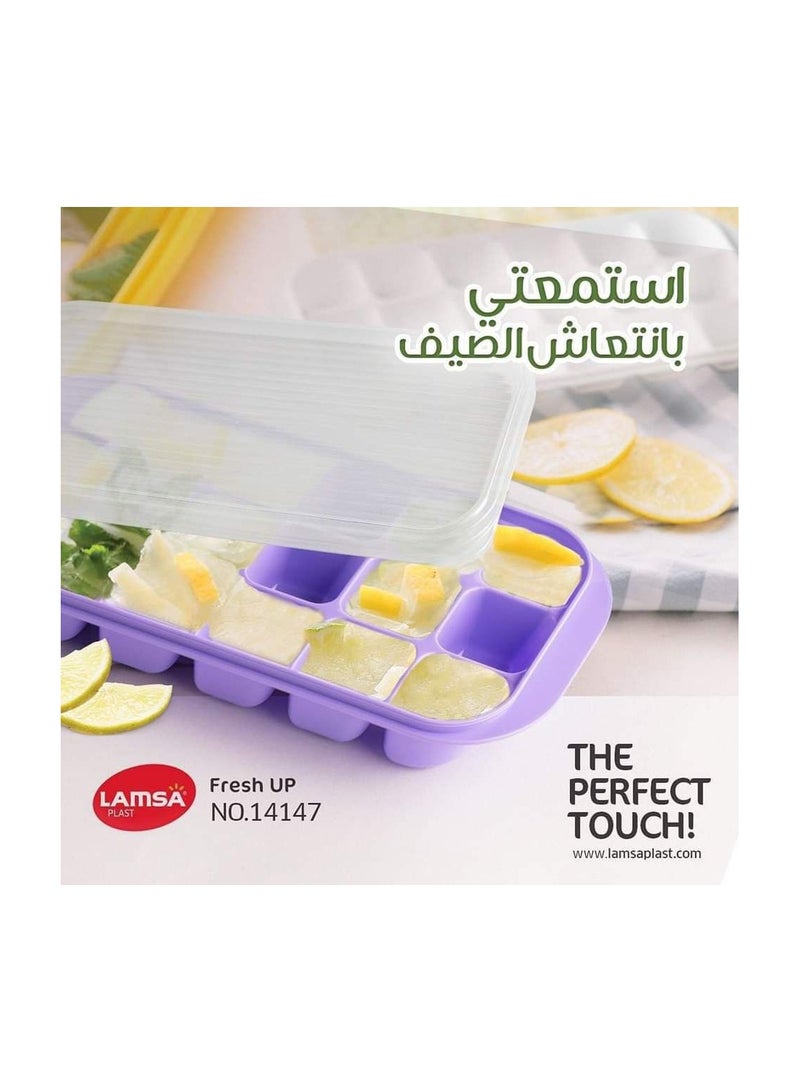 Lamsa 2-tier ice cube tray with lid, each tier contains 18 cubes to enjoy summer drinks at any time z - Image 3