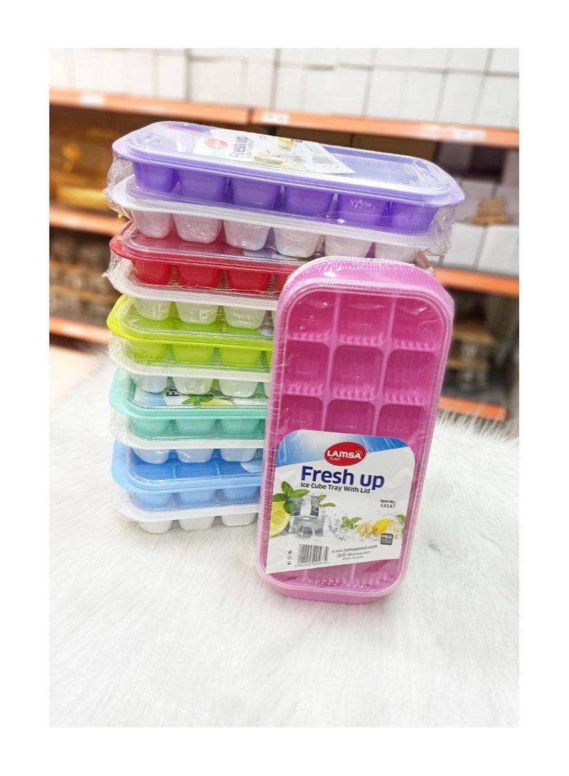 Lamsa 2-tier ice cube tray with lid, each tier contains 18 cubes to enjoy summer drinks at any time z - Image 4