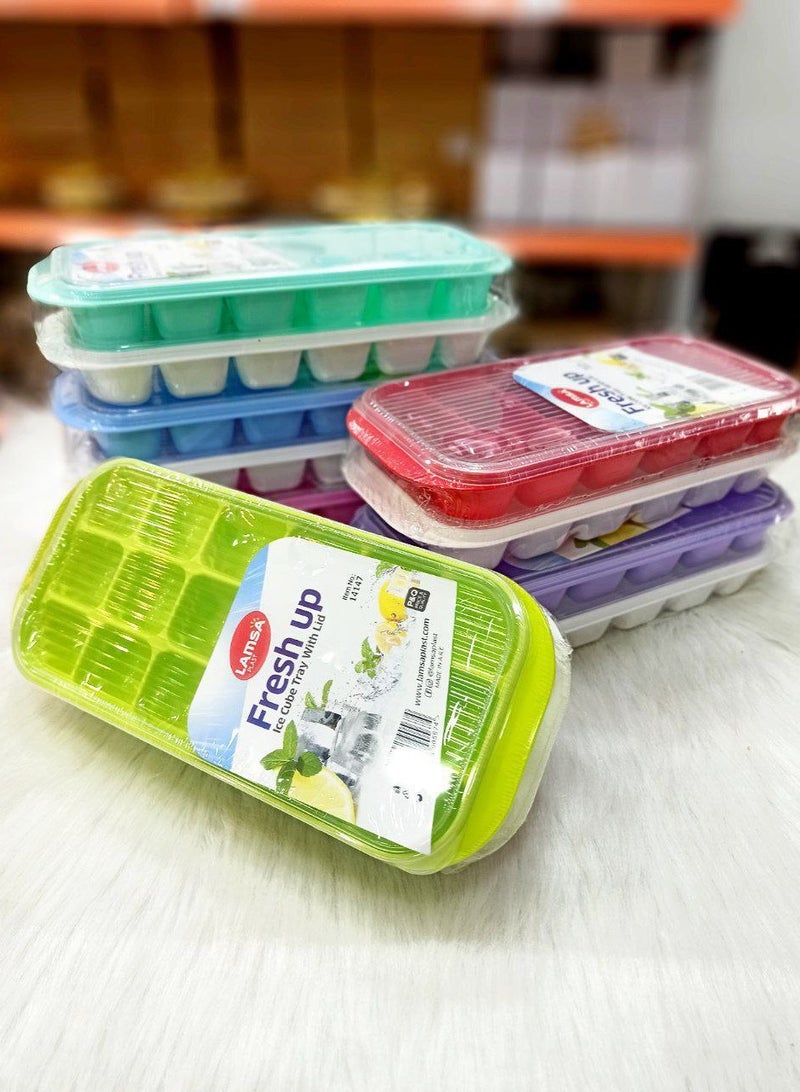 Lamsa 2-tier ice cube tray with lid, each tier contains 18 cubes to enjoy summer drinks at any time z - Image 5