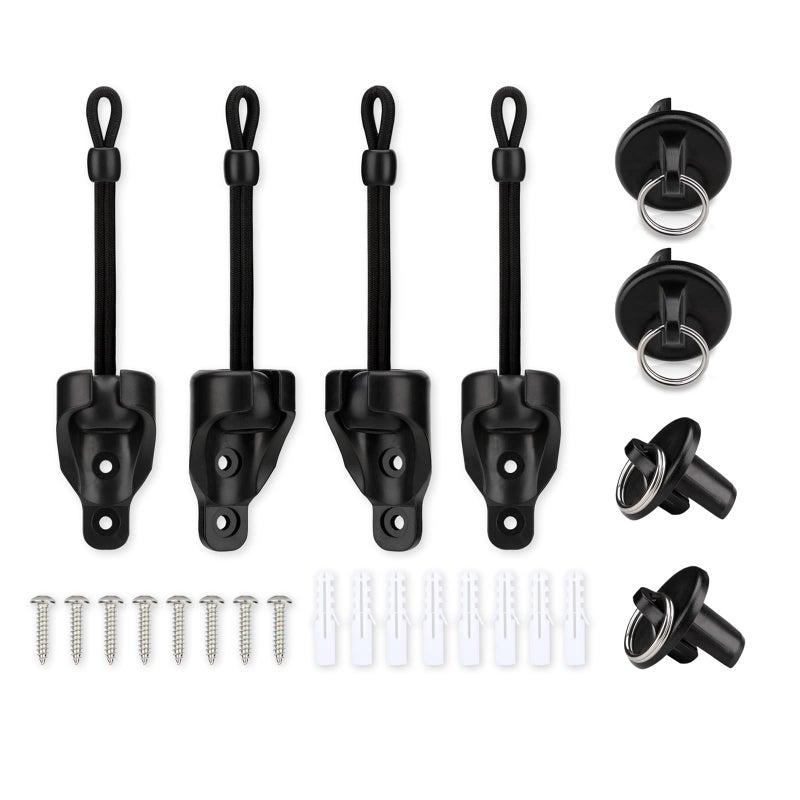 Vaseto Shade Parts Bungee and End CapWeather Resistancefor Coolaroo Exterior Roller ShadeOutdoor BlindsRoller ShadesBlack2 Set