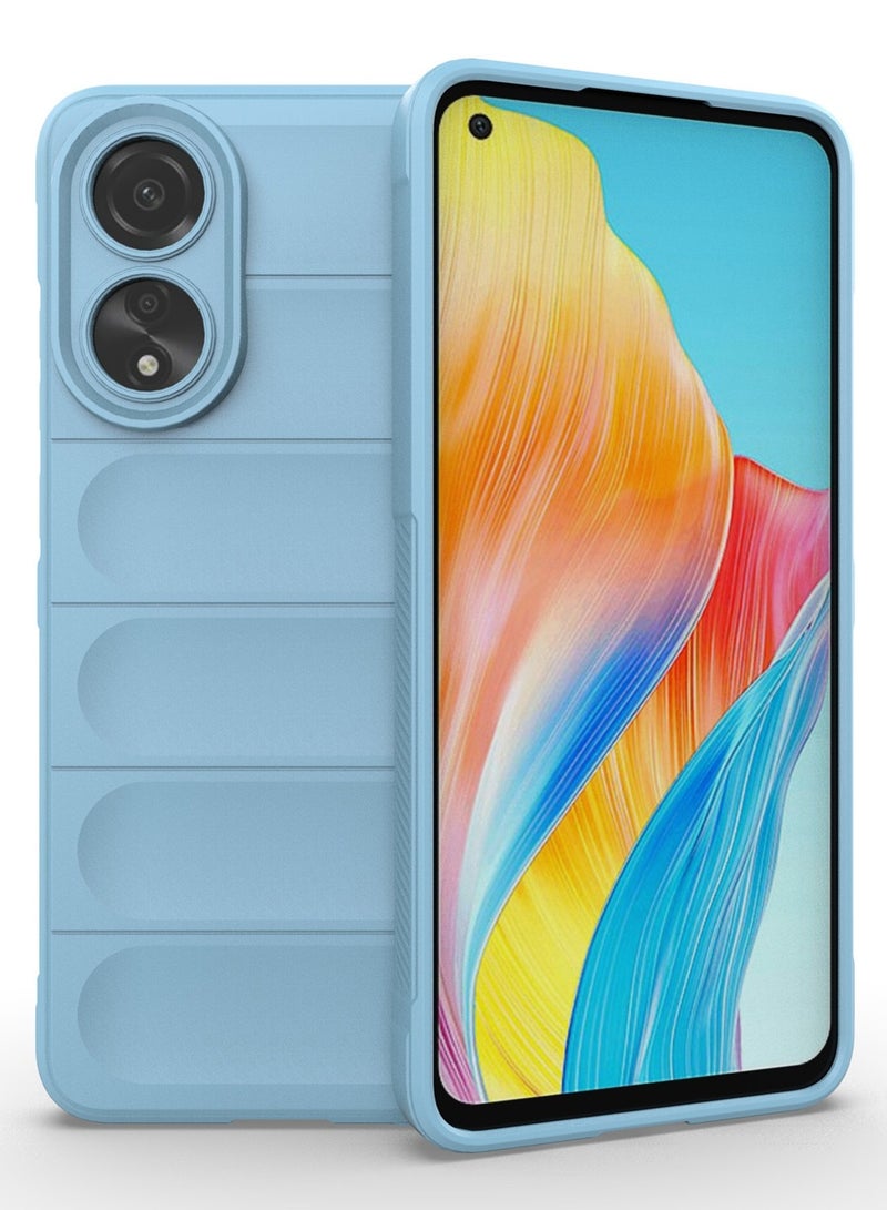 جراب موبايل ماجيك شيلد  سيليكون مضاد للصدمات وحمايه للكاميرا متوافق Oppo A78 4G  (أزرق فاتح ) - Image 1