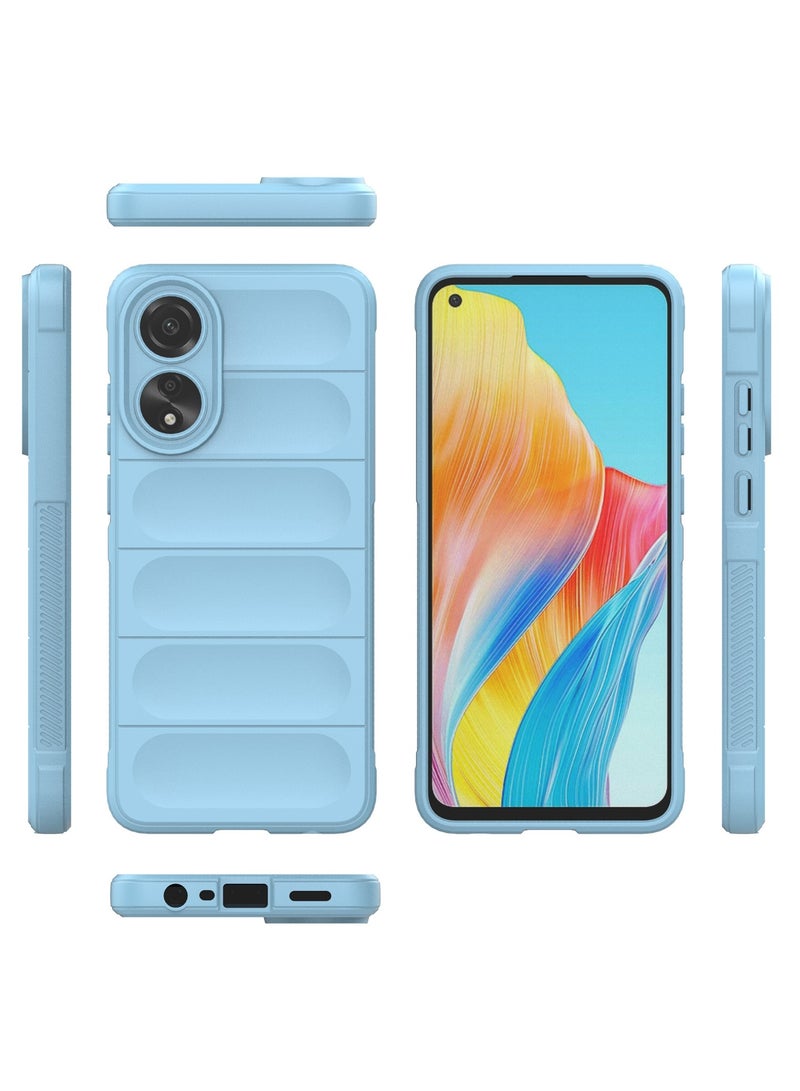 جراب موبايل ماجيك شيلد  سيليكون مضاد للصدمات وحمايه للكاميرا متوافق Oppo A78 4G  (أزرق فاتح ) - Image 2