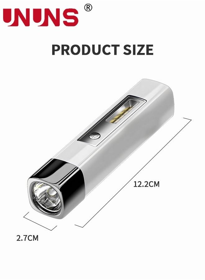 Multifunctional Portable LED Flashlight Super Bright High Light Zoomable Waterproof USB Torch with 4 Light Modes