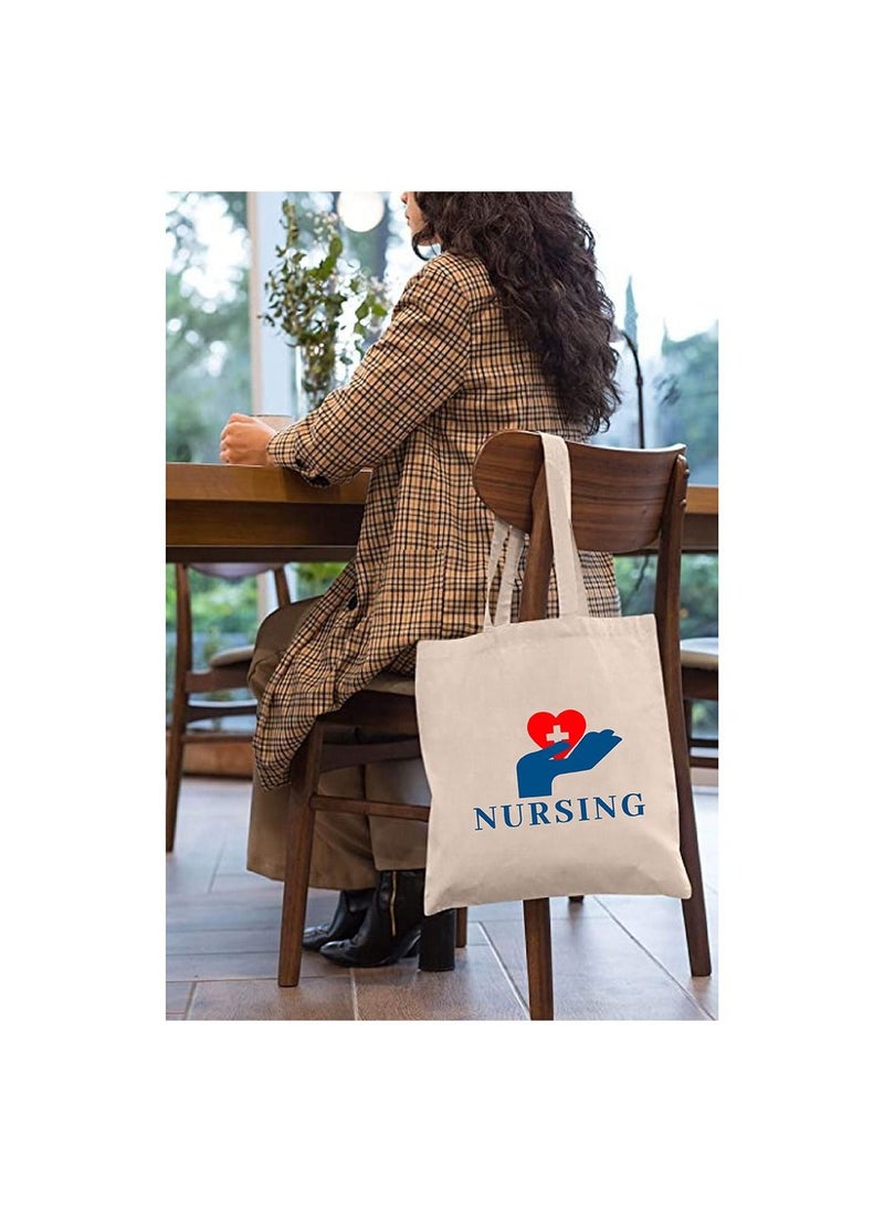 PRINTSHOP4ME Nurses Day Gift Cotton Bag-Printed Funny Nurse Idea Designs-Nurse Gift And Appreciation Gifts-Eco Friendly And Lightweight-For Event,Gift Pack And Students  - Image 3