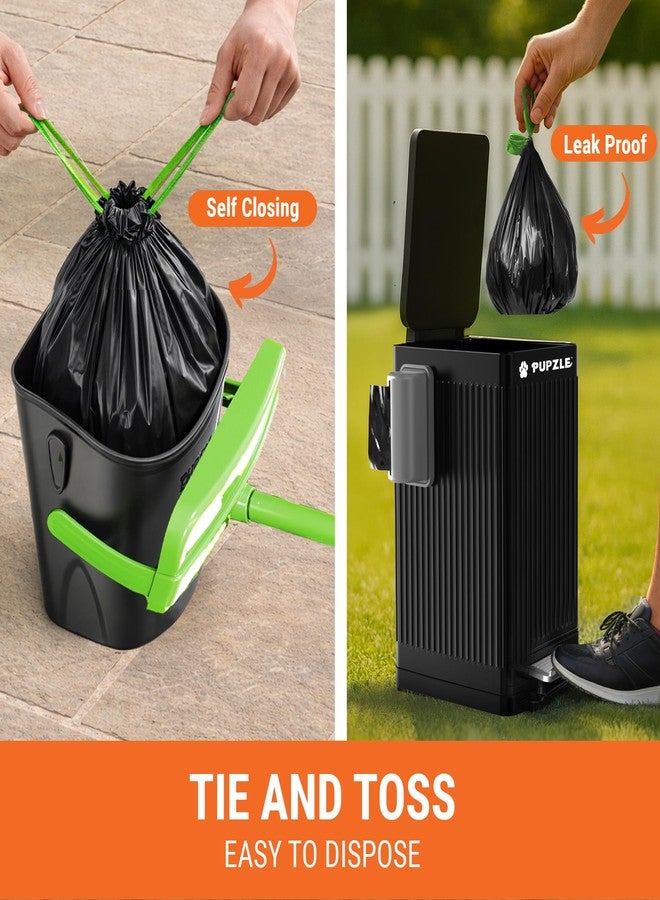 Pupzle Dog Pooper Scooper with Bag Attachment, 40" Long Handle Pooper Scooper for Large Dogs, Dog Poop Scoop for Yard, Large Capacity Swivel Bin and Rake, Lavender Scented Bags (Black) - Image 4