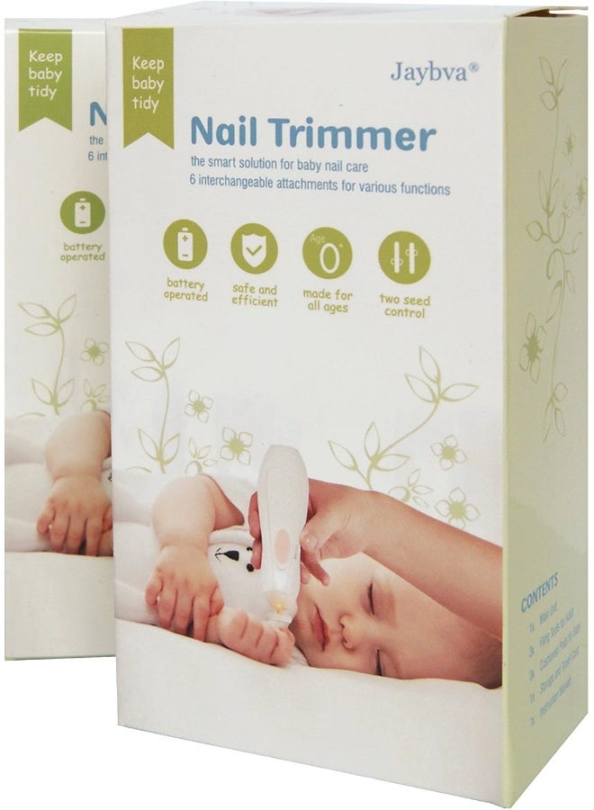 Jaybva Baby Nail File Electric Trimmer- Safe Baby Nail Clippers Nail Kit Automatic Manicure Set for Newborn Toddler Toes Fingernails Care Polish and Trim - Assorted Color - Image 5