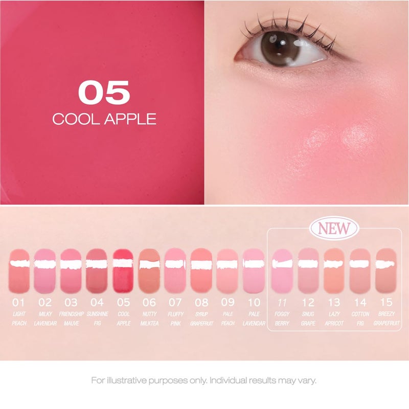 PERIPERA SYRUPY TOK CHEEK 15 Colors, Liquid Blush, Dewy Finish and Hydrates All day, Soft Velvet Texture Face Cheek Tint (05 COOL APPLE) - Image 5