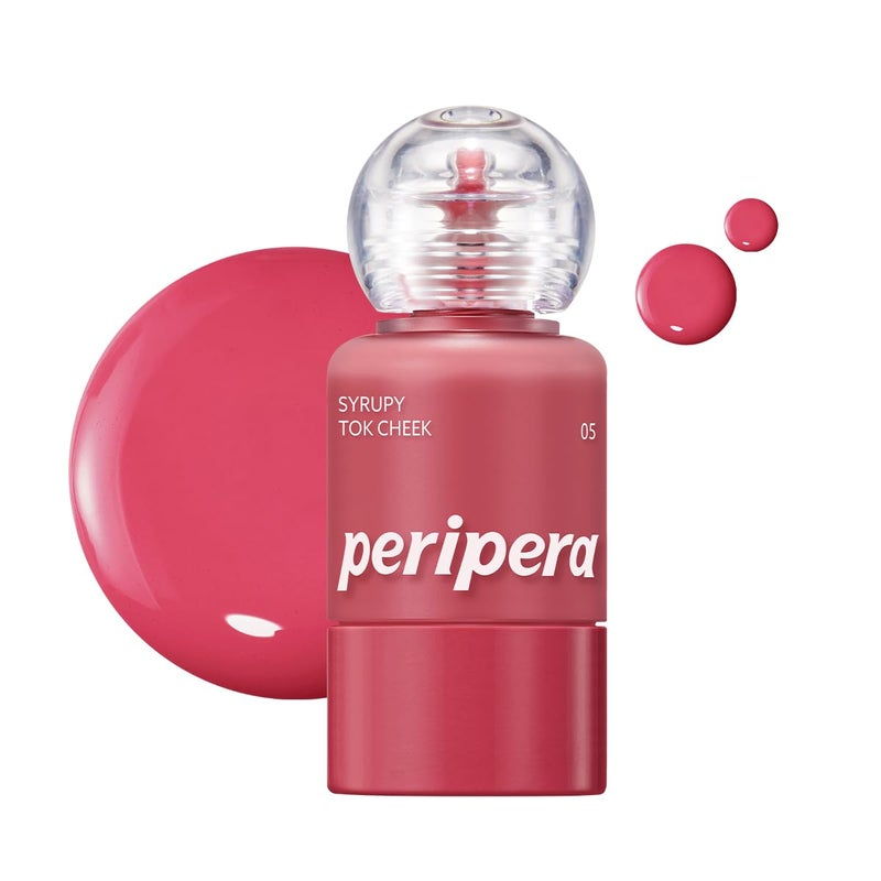 PERIPERA SYRUPY TOK CHEEK 15 Colors, Liquid Blush, Dewy Finish and Hydrates All day, Soft Velvet Texture Face Cheek Tint (05 COOL APPLE) - Image 1