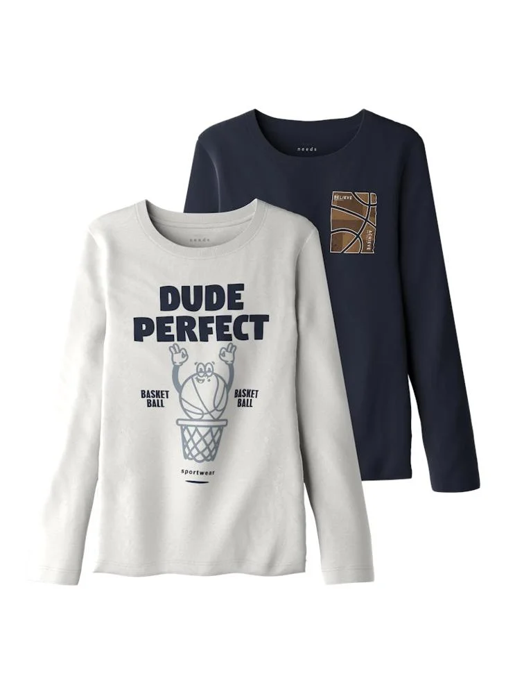 NAME IT Youth 2 Pack Of Crew Neck T-Shirt