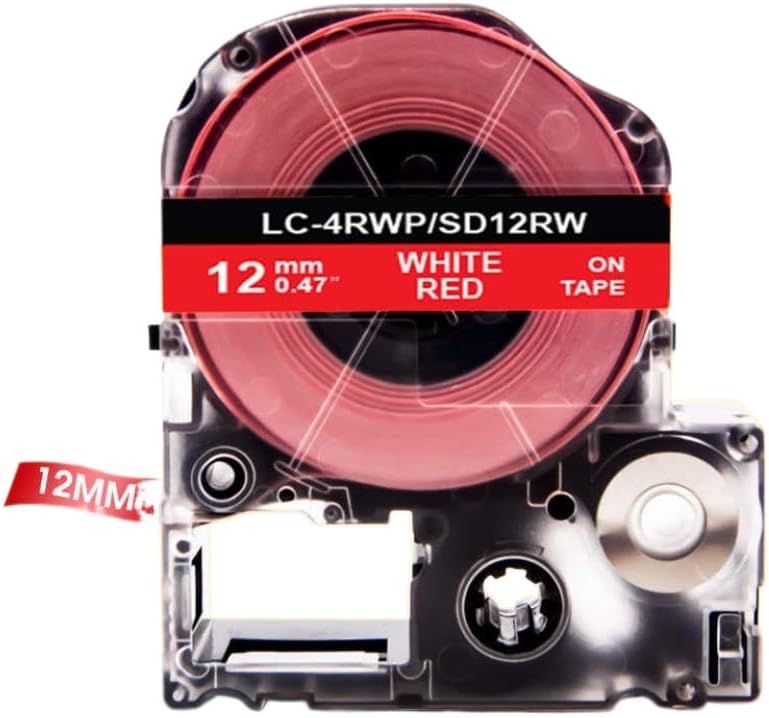 شريط تسمية متوافق لـ SS12KW يعمل مع طابعات LW-300، LW-400، LW-600P، LW-700، 4WBN9 (أبيض على أزرق) - Image 2