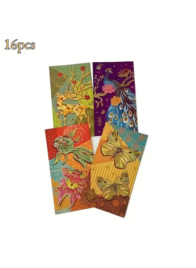 16 Pcs Chinese Style Red Packets Lucky Money Envelopes For New Year Gifts - Image 1