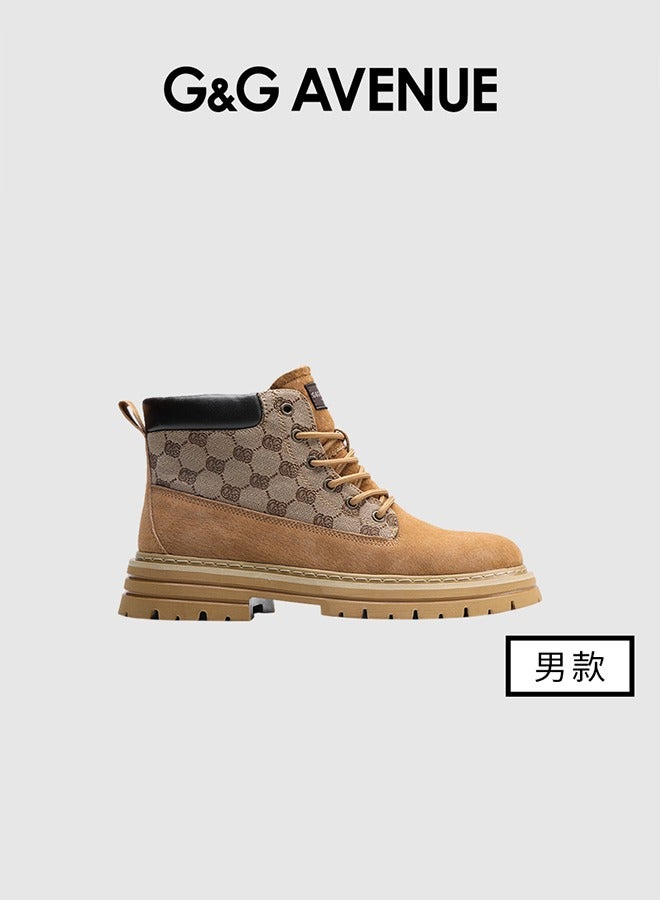 G&G AVENUE Mens Boots Casual Men Martin Boots Casual Handmade Winter Leather Shoes Men Outdoor Ankle Boots Martin Boots - Image 1