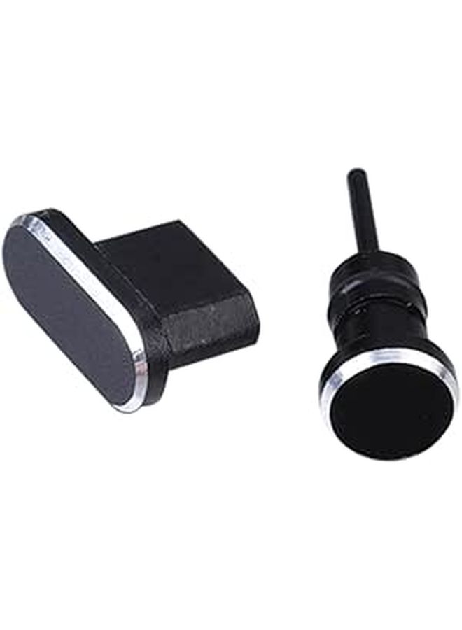 2pcs Micro Usb Earphone Jack Dust Plug Set Black Easy Install Remove Compatible With Edge Honor Carrying Case Included - Image 1