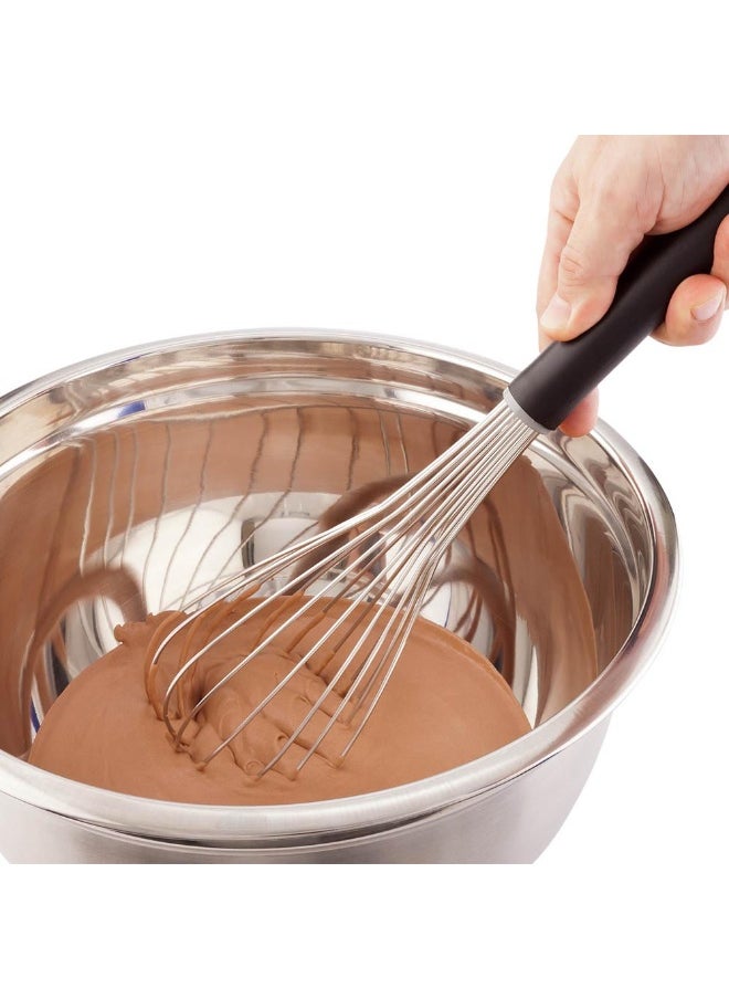 Met Lux 14 x 3.7 Inch Baking Whisk, 1 Piano Whisk With Ergonomic Handle - Dishwashable, Won't Corrode, Stainless Steel Whisk, For Whipping, Baking, Or Cooking