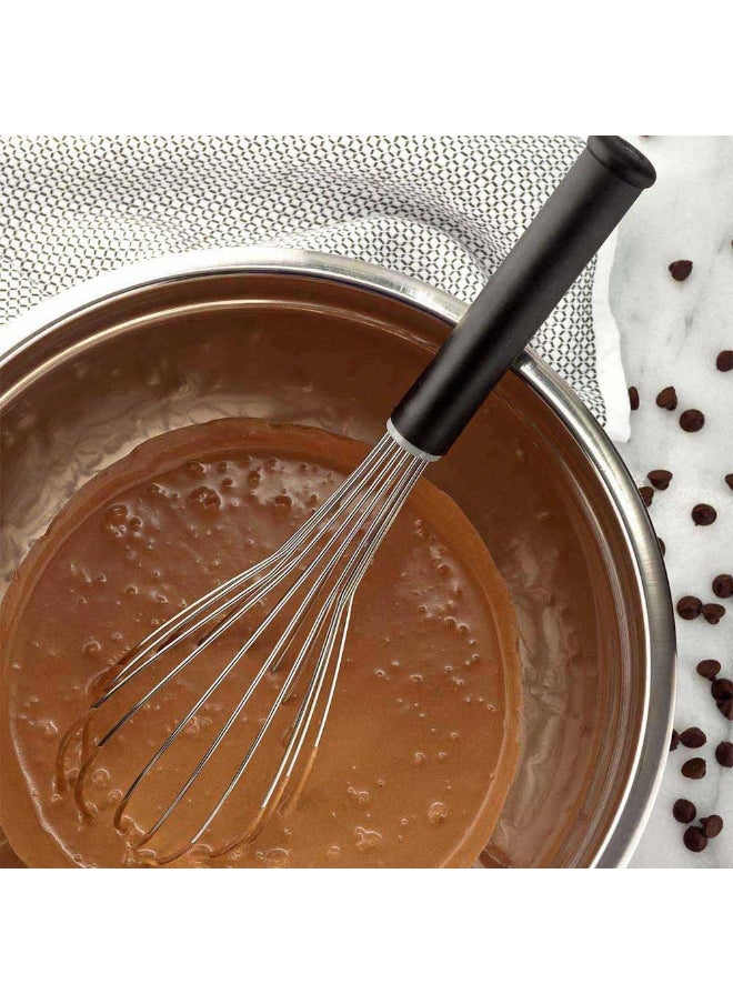 Met Lux 14 x 3.7 Inch Baking Whisk, 1 Piano Whisk With Ergonomic Handle - Dishwashable, Won't Corrode, Stainless Steel Whisk, For Whipping, Baking, Or Cooking