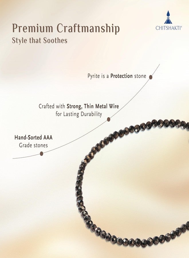 Chitshakti Semi Precious Stone Bracelet - Pyrite - 2mm | Beaded Bracelet for Money, Success & Positive Energy | Return Gifts for Guests - Image 5