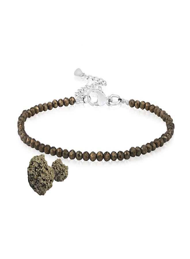 Chitshakti Semi Precious Stone Bracelet - Pyrite - 2mm | Beaded Bracelet for Money, Success & Positive Energy | Return Gifts for Guests - Image 1