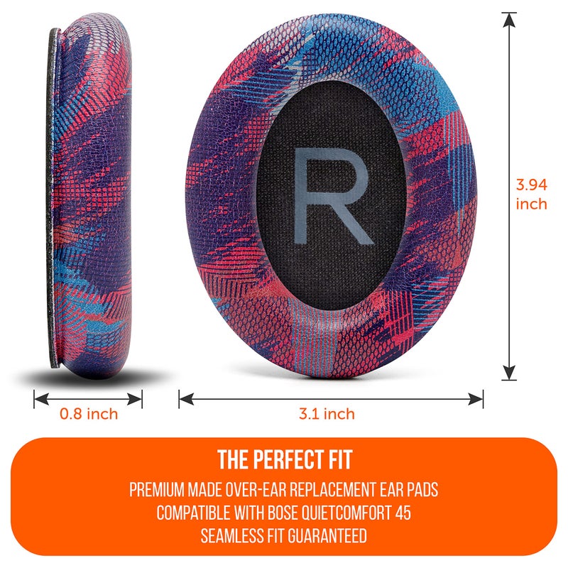WC PadZ QC45 - Earpads for Bose QuietComfort 45 / QuietComfort Se/QuietComfort Wireless, Made by Wicked Cushions | Extra Thick Cushion | Premium Durable Stitching | Speed Racer - Image 5