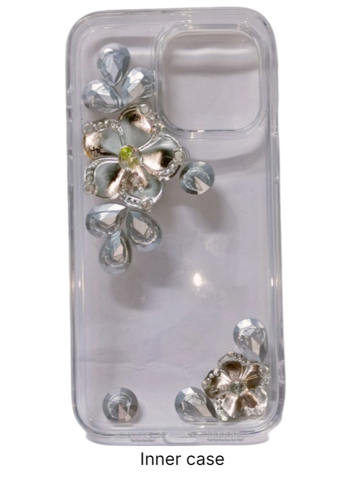 Generic - case Compatible for iPhone 14 Pro Max Sparkly Bling Diamond Rhinestones Luxury Cute Aesthetic Luxury Gems Camellia Soft Bumper Glitter 16 Case for Women Girls (for iPhone 14 Pro Max) - Image 1