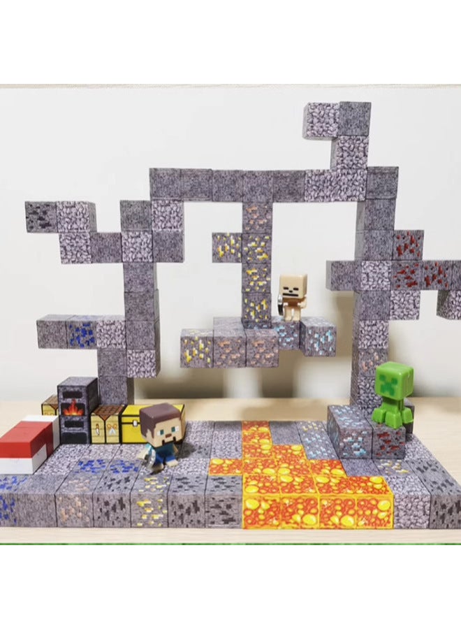 My Magnetic Cube Game World Magnet Peripheral Mini Boy Gift Puzzle Assembled Building Block Toy-Color:T011-the Gate Of The Truth-32 Pieces, Get 1 Doll Free  - Image 5