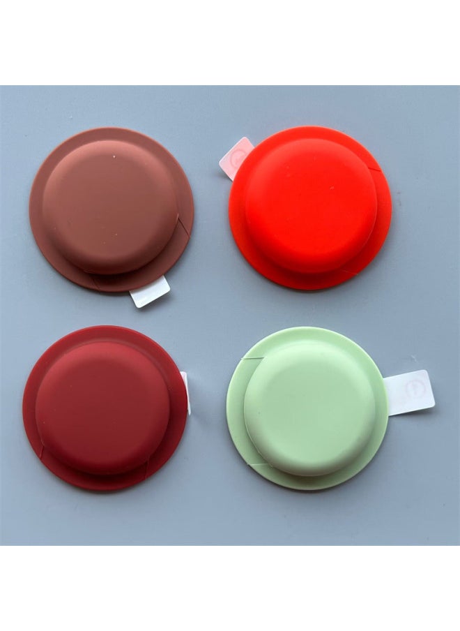 Generic - Applicable To For Apple Airtags Protective Case Airtgas Silicone Four-in-one Positioning Tracker Protective Soft Case-Color:Red + Grass Green + Brown Red + Brown-Applicable Model:For Apple Airtags - Image 1