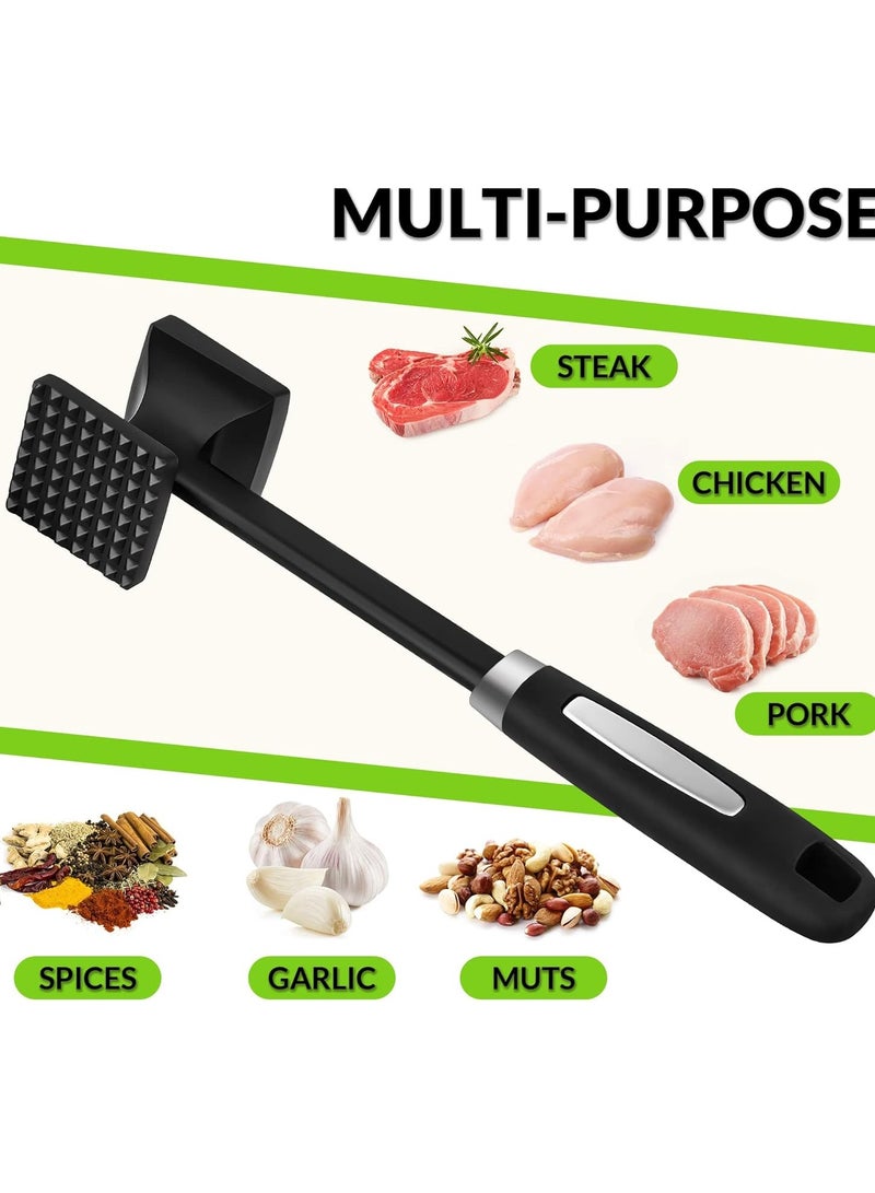 KASTWAVE Heavy Duty Meat Tenderizer Hammer, Meat Mallet Tenderizer With Soft Handle, Dual-Sided Meat Hammer Tenderizer, Meat Pounder Kitchen Mallet for Beef, Chicken Pounder - Image 2