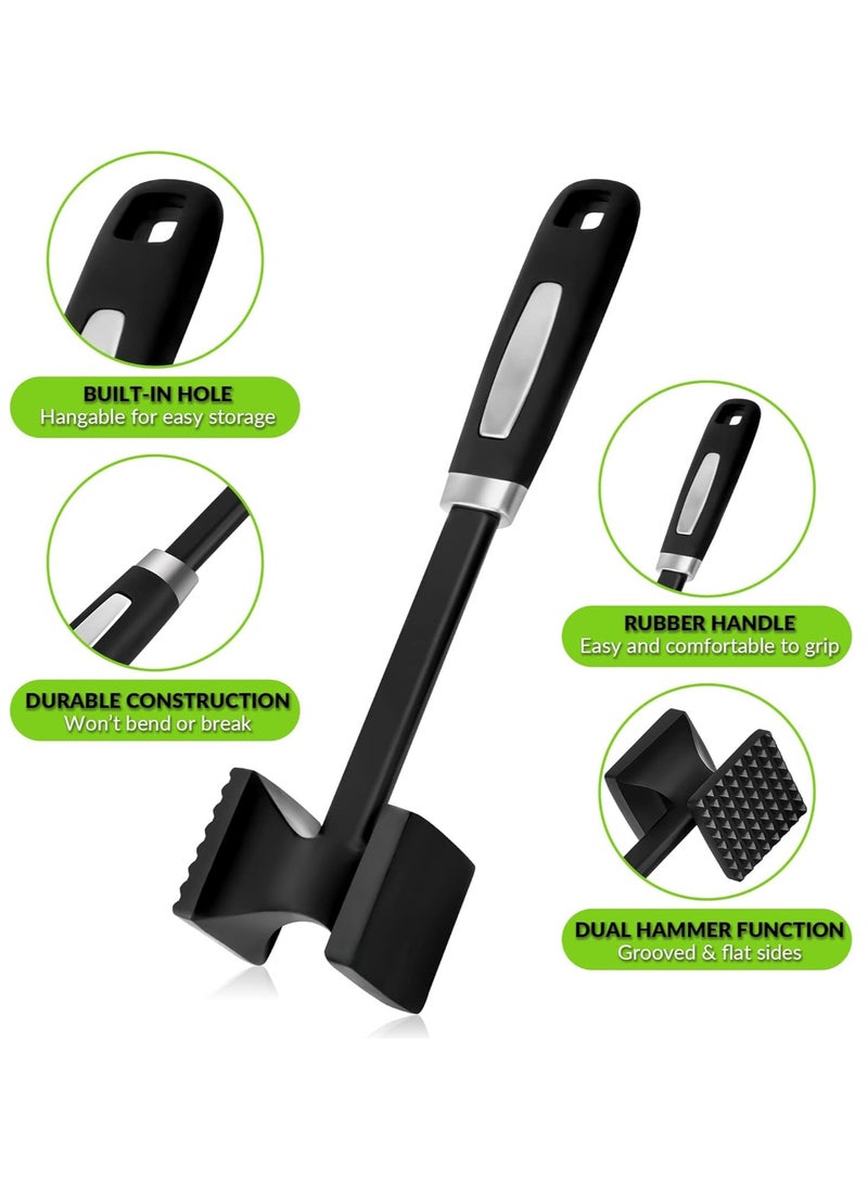 KASTWAVE Heavy Duty Meat Tenderizer Hammer, Meat Mallet Tenderizer With Soft Handle, Dual-Sided Meat Hammer Tenderizer, Meat Pounder Kitchen Mallet for Beef, Chicken Pounder - Image 4