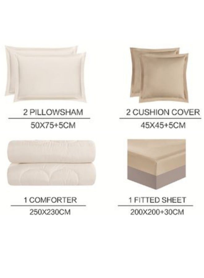 SMART HOME two-sided quilt set, two-sided mattress, consisting of 6 pieces, quilt with 6-piece filling, 100% microfiber, quilt size 230X250 cm  - Image 5