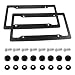 Hbxdeco 2PCS License Plate Frame Black Carbon Fiber License Plate Frame Waterproof Car Tag Cover Holder with Fasteners and Screws Universal for US Vehicle Front Rear License Plate - Image 2